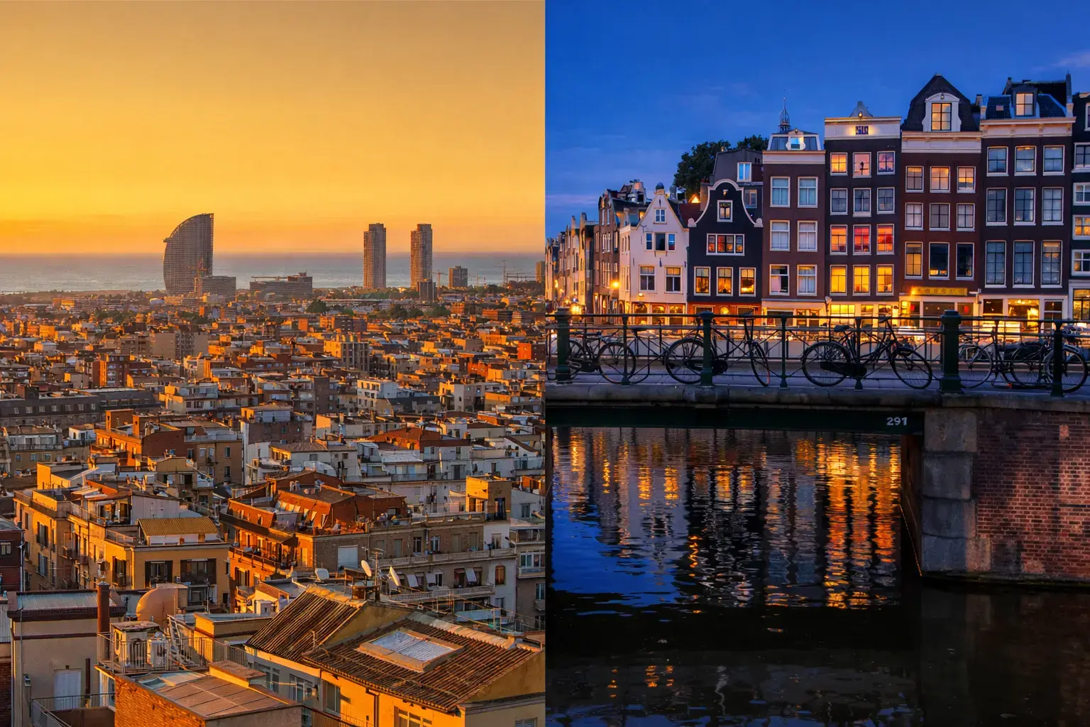 Barcelona vs. Ámsterdam: dos ciudades, dos sistemas, dos realidades completamente distintas