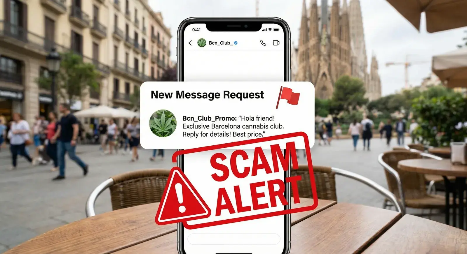 Estafas de cannabis en Barcelona: DMs, promotores y senales rojas